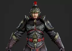 Ancient Chinese armor swordman Ancient Chinese Armored general Low-poly 3D model