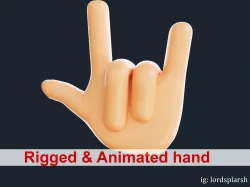 Animated Emoji Hand Gesture  Low-poly 3D model