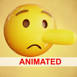 Animated Pinocchio 3D Emoji icon Low-poly 3D model