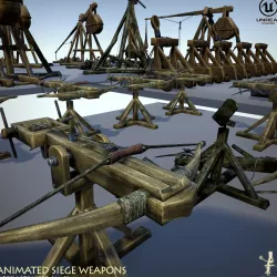 Animated Siege Weapons Low-poly 3D model
