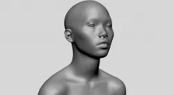 Asian Female Head 3D model