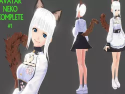 ASIAN GIRL CAT 3D MODEL RIGGED T POSE SHAPE KEYS NEKO 1 Low-poly 3D model