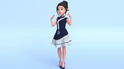 Ava Cartoon Girl Model 3D model