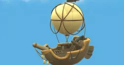 Balloon Boat Dark Low-poly 3D model