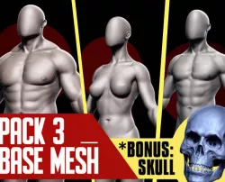 Basemesh Pack of 3 3D model