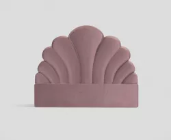 Bed or living room upholstered headboard in rose color 3D model