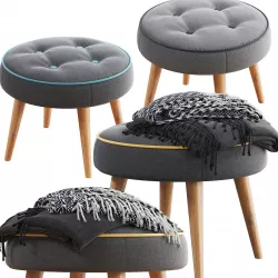 Belham Living Milo Mid-century Modern Ottoman 3D model