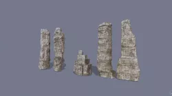 big rocks  Low-poly 3D model