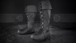 Black Medieval Boots Low-poly 3D model