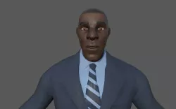 Black Professional Guy Low-poly 3D model