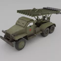 BM 13N Katyusha Multiple Rocket  Artillery Low-poly 3D model