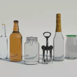 Bottle Pack Low-poly 3D model