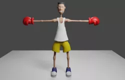 Boxer Fighter Cartoon - Lutador de Boxe 3D model