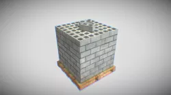 Bricks Pallet Low-poly 3D model