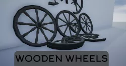 Broken and Sturdy Wooden Wheels Low-poly 3D model