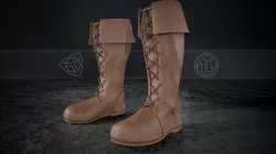 Brown Medieval Boots Low-poly 3D model