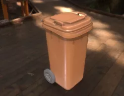 Brown Plastic Waste Bin 120 Liters 945x393x480 Low-poly 3D model
