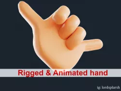 Call Hand 3D Emoji Animated  Low-poly 3D model