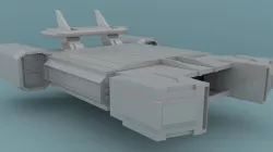 Cargo space ship Low-poly 3D model