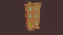 Cartoon house Low-poly 3D model