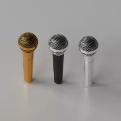 Cartoon Microphone Low-poly 3D model