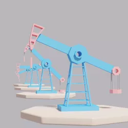 Cartoon Oil Pumpjack Low-poly 3D model