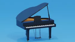 Cartoon Piano Low-poly 3D model