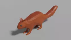Cartoon Squirrel Low-poly 3D model