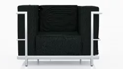 Cassina LC2 Chair in Black Leather 3D model