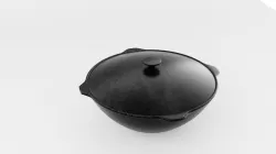 Cast iron pot-Kazan for pilaf and meat dishes 3D model