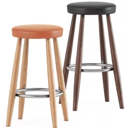 CH56 Bar Stool and CH58 Bar Stool by Carl Hansen 3D model