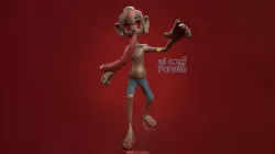character design is based on Thai ghost jinn Low-poly 3D model