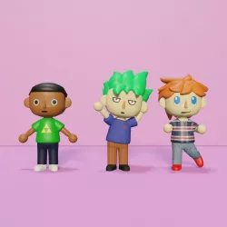 CHARACTER FOR GAME ANIMAL CROSSING STYLE part 1 Low-poly 3D model
