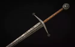 Claymore medieval sword Low-poly 3D model