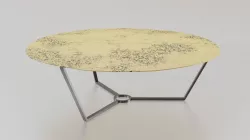 Coffee Table with damaged brass 4K TEXTURES 3D model