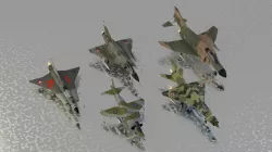 Cold War fighters lowpoly set x 5 Low-poly 3D model