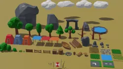 Collection low poly models Low-poly 3D model