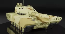 Concept tank based on the T-14 Armata Desert camo Low-poly 3D model
