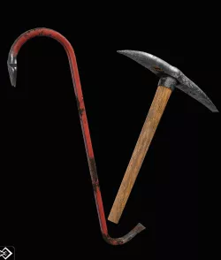 Crowbar and Old Pickaxe Low-poly 3D model
