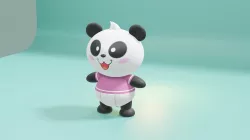 Cute Little Bear 3D model Low-poly 3D model