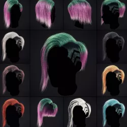 Cyberpunk Hairstyle 1 Low-poly 3D model
