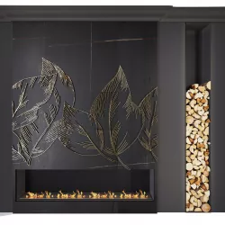 Decorative fireplace with metal panels leaves Low-poly 3D model