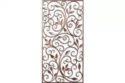 Decorative forged vertical metal panel with leaves 3D model