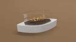 Decorative oval fireplace 3D model