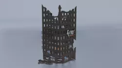 Destroyed Apocalyptic Building Low-poly 3D model