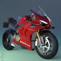 Ducati Panigale V4R Low-poly 3D model