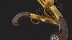 Duckfoot Pistol Antique - Game Ready 3D Low Poly Asset Low-poly 3D model