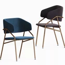 Ebony Royal Dining Armchairs Artemest 3D model