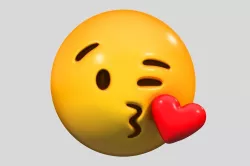 Emoji Face Blowing a Kiss 3D model