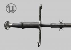 Estoc  thrusting sword Low-poly 3D model